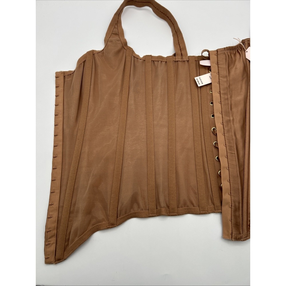 Victoria's Secret The Classic Corset Brown Caramel Small 100% Silk One Piece NWT - Picture 5 of 8